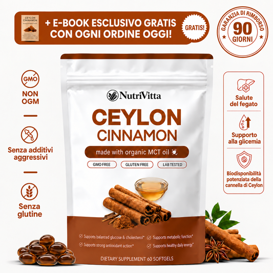 NutraVitta Canela do Ceilão equivalente a 7200 mg com óleo MCT